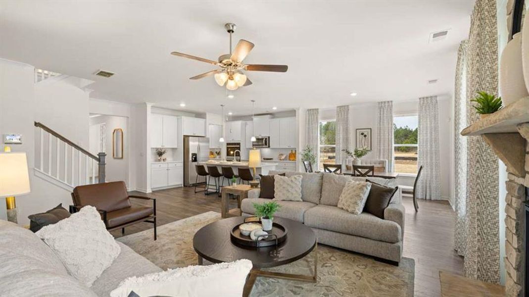 Furnished interior view inside a new home in Heritage Pointe, Senoia (Image 24). Furnished interior view inside a new home in Heritage Pointe, Senoia (Image 24).