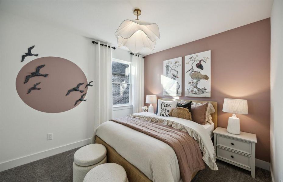 *Model Representation - Spacious secondary bedroom with large windows