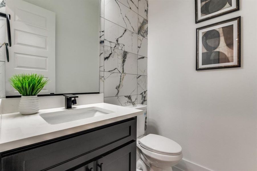 Bathroom with vanity and toilet Bathroom with vanity and toilet