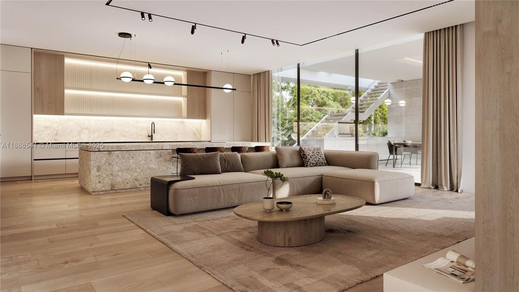 Furnished interior view inside a new home in , Miami (Image 8). Furnished interior view inside a new home in , Miami (Image 8).