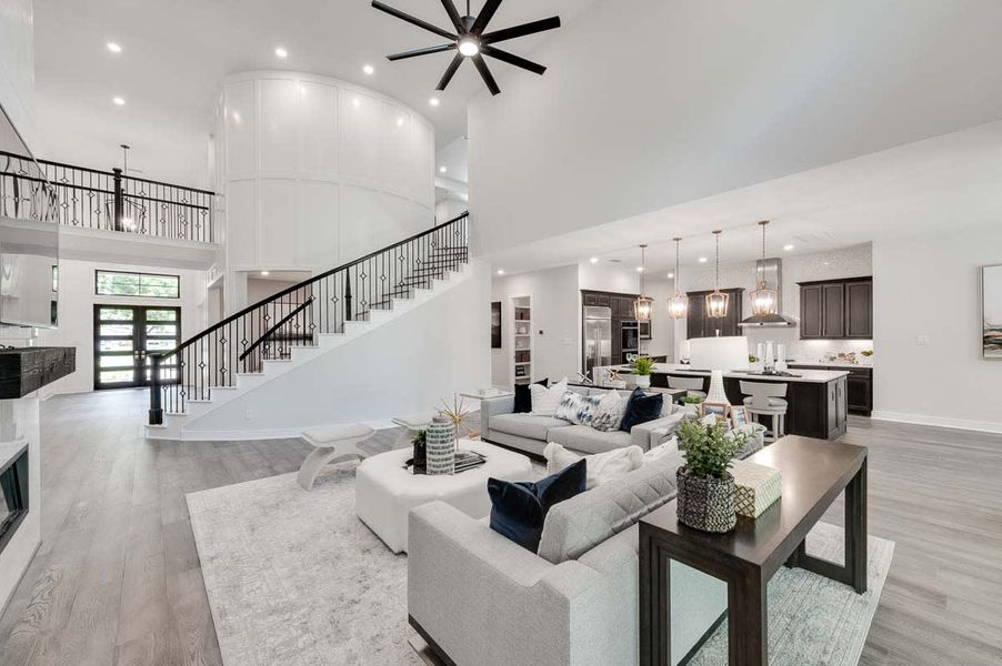 Representative furnished interior of a home built from the Verona by Tri Pointe Homes in Sienna 80′, Missouri City (Image 10).