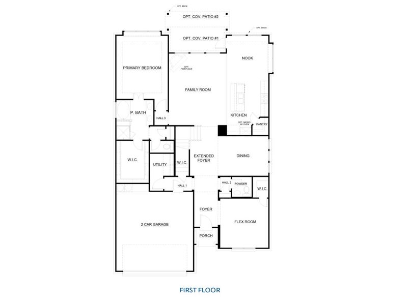 2D floor plan layout for the Concept 2492 by Landsea Homes in Waterford Park, Weatherford, TX (Image 4). 2D floor plan layout for the Concept 2492 by Landsea Homes in Waterford Park, Weatherford, TX (Image 4).