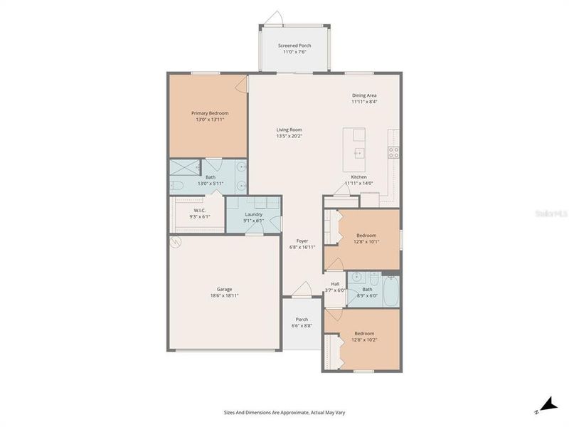2D floor plan layout of this home in Summerwoods, Parrish, FL (Image 4). 2D floor plan layout of this home in Summerwoods, Parrish, FL (Image 4).