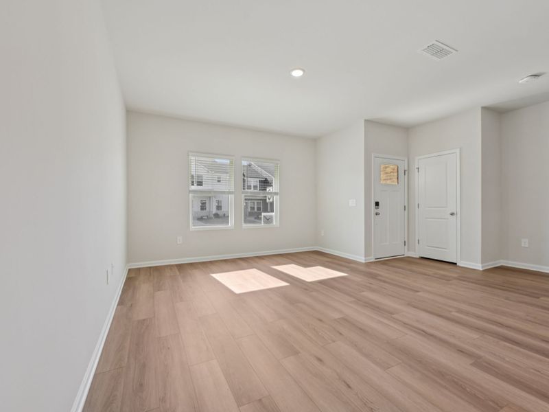 Spacious, unfurnished interior of a new home in The Rows at Buffaloe Reserve, Raleigh (Image 7). Spacious, unfurnished interior of a new home in The Rows at Buffaloe Reserve, Raleigh (Image 7).