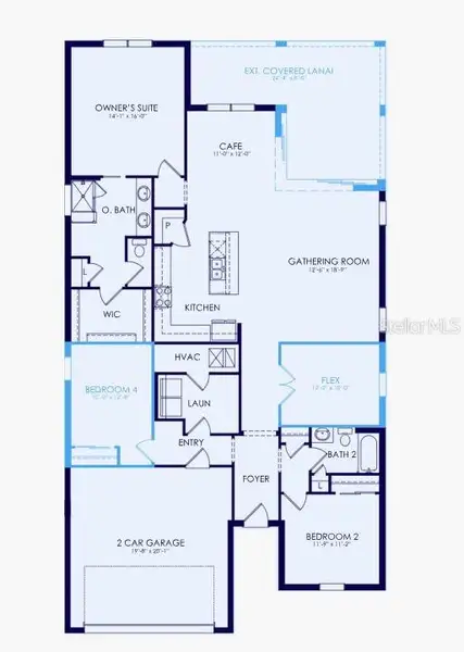 2D floor plan layout of this home in Legacy Groves, Nokomis, FL (Image 3).