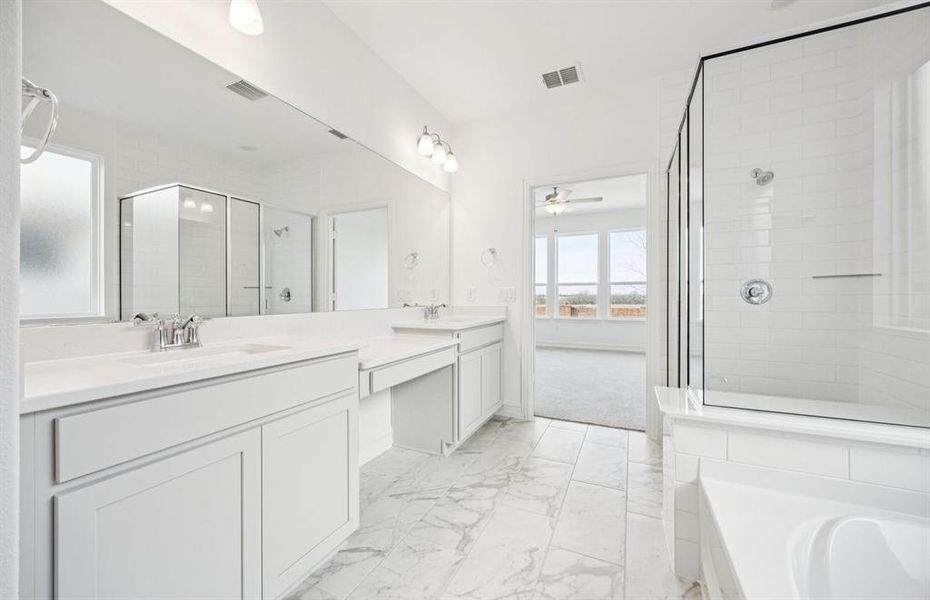 Owner's bath with double vanity