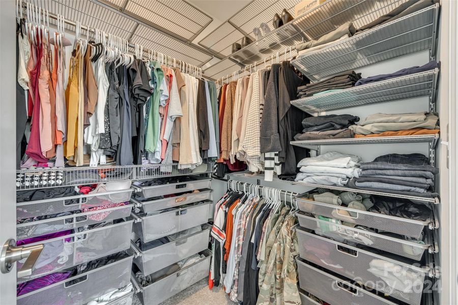 Custom Elfa closet system for incredible organization!