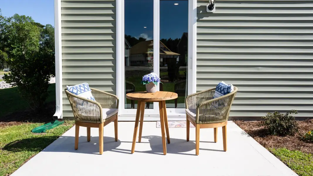Representative exterior details of a home built from the WOODSTOCK by D.R. Horton in The Preserve at Tidewater, Sneads Ferry (Image 2).