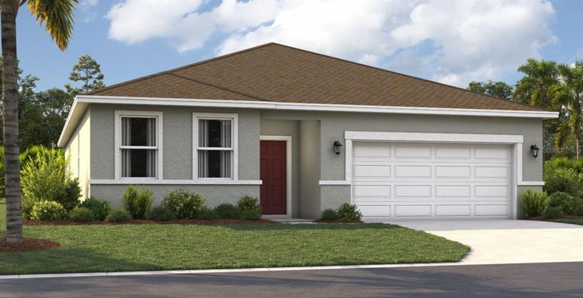 Front exterior of a new home in Hidden Cove, Eustis, FL, highlighting curb appeal (Image 1). Front exterior of a new home in Hidden Cove, Eustis, FL, highlighting curb appeal (Image 1).