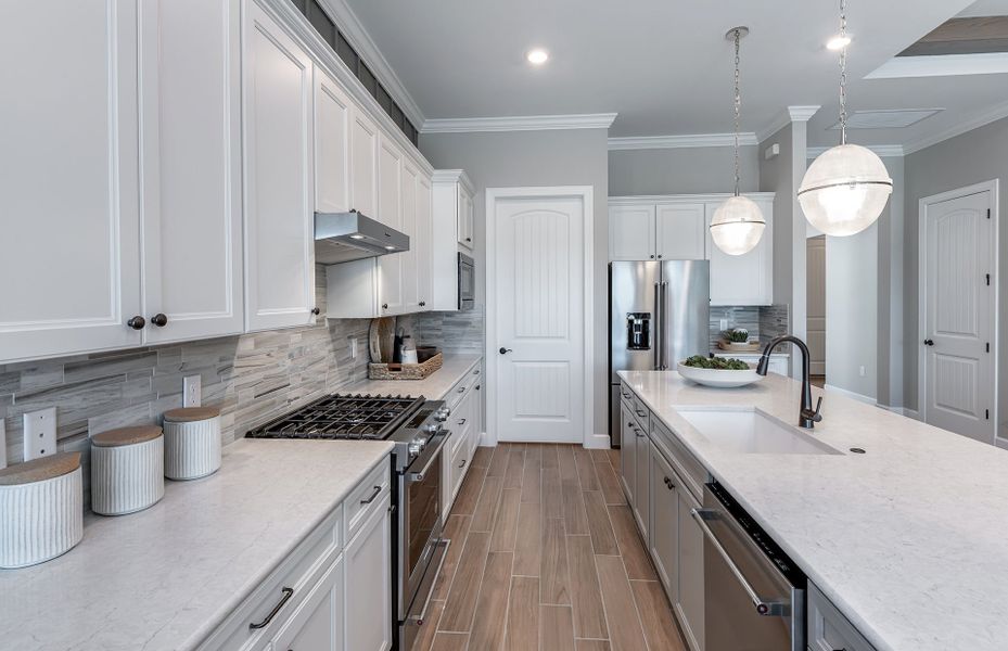 Gourmet kitchen with stainless steel appliances