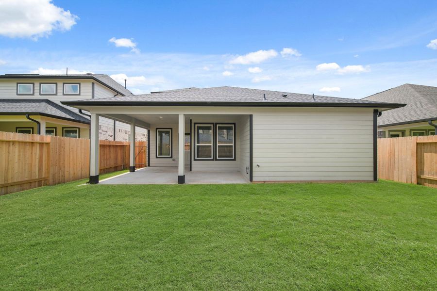 Front exterior of a new home in Morton Creek Ranch, Katy, TX, highlighting curb appeal (Image 2). Front exterior of a new home in Morton Creek Ranch, Katy, TX, highlighting curb appeal (Image 2).