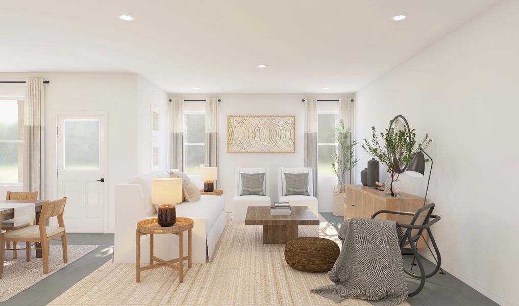 Great room with low profile LED lighting Great room with low profile LED lighting