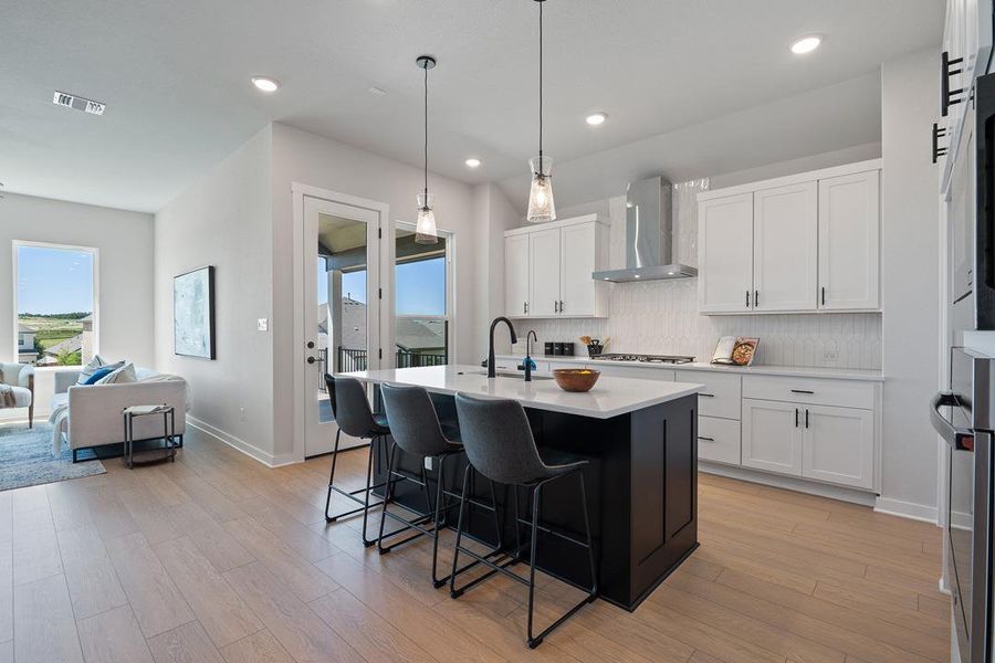 Furnished interior view inside a new home in Park Collection at Lariat, Liberty Hill (Image 7). Furnished interior view inside a new home in Park Collection at Lariat, Liberty Hill (Image 7).