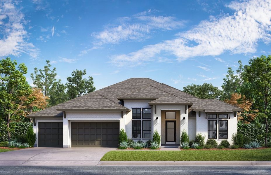 Representative exterior photo of a completed home built from the Grapevine by Jamestown Estate Homes in Lakeview, Waller, TX (Image 1). Representative exterior photo of a completed home built from the Grapevine by Jamestown Estate Homes in Lakeview, Waller, TX (Image 1).