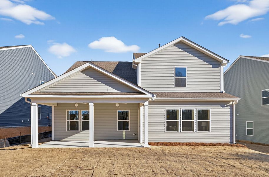 Exterior details and patio area of a home in Copper Ridge at Flowers Plantation, Clayton (Image 2).