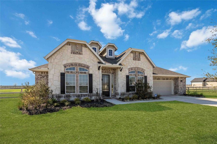 Front exterior of a new home in , Waller, TX, highlighting curb appeal (Image 28).