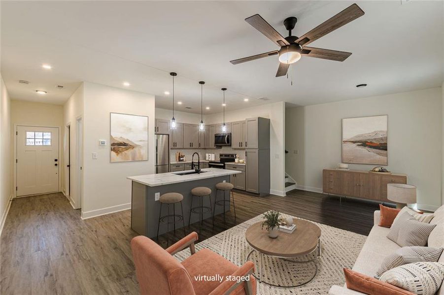 Furnished interior view inside a new home in , Stone Mountain (Image 5). Furnished interior view inside a new home in , Stone Mountain (Image 5).