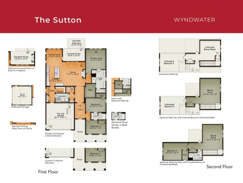 2D floor plan layout for the The Sutton by RobuckHomes in Windwater, Hampstead, NC (Image 5). 2D floor plan layout for the The Sutton by RobuckHomes in Windwater, Hampstead, NC (Image 5).