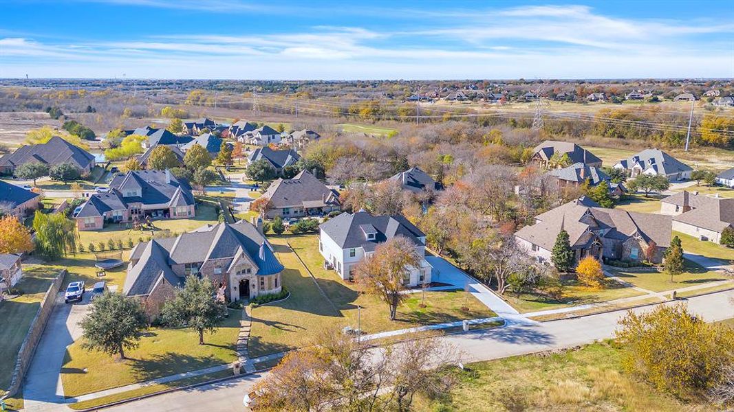 Aerial view of the Falcon Point community in Heath, TX, showing layout and nearby surroundings (Image 12).