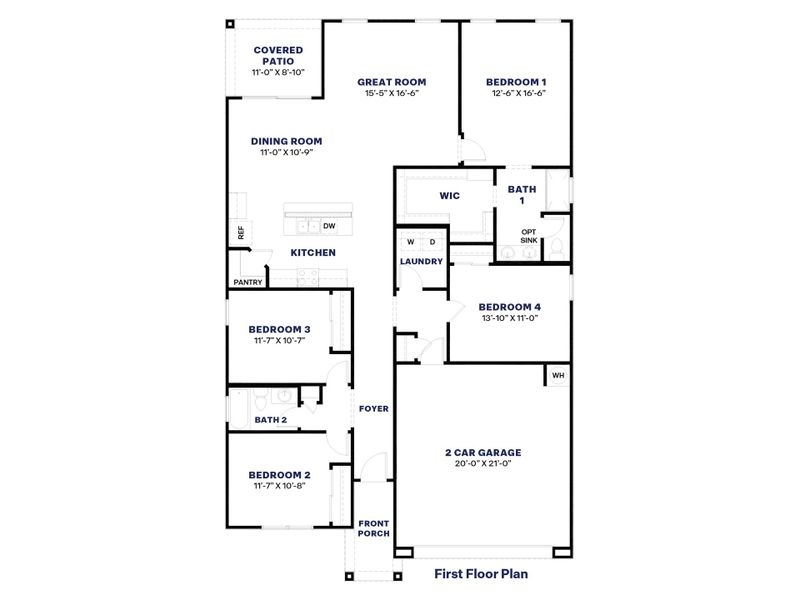 2D floor plan layout of this home in Rio Rancho Estates, Wittmann, AZ (Image 4).