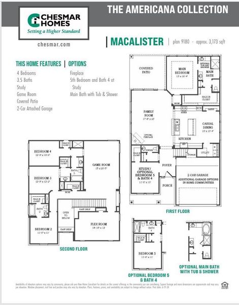 2D floor plan layout of this home in The Trails, New Caney, TX (Image 4).