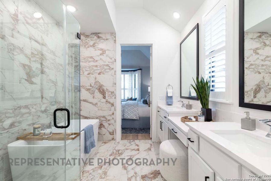 Furnished interior view inside a new home in Davis Ranch: 45ft. lots, San Antonio (Image 35).