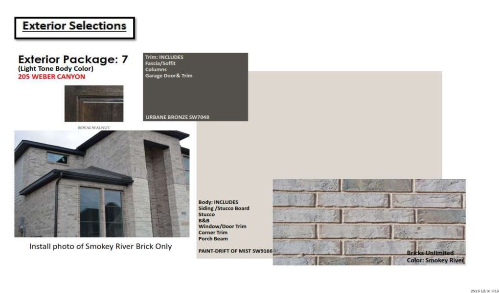 Sample of building materials used in homes in Buffalo Crossing, Cibolo (Image 5).