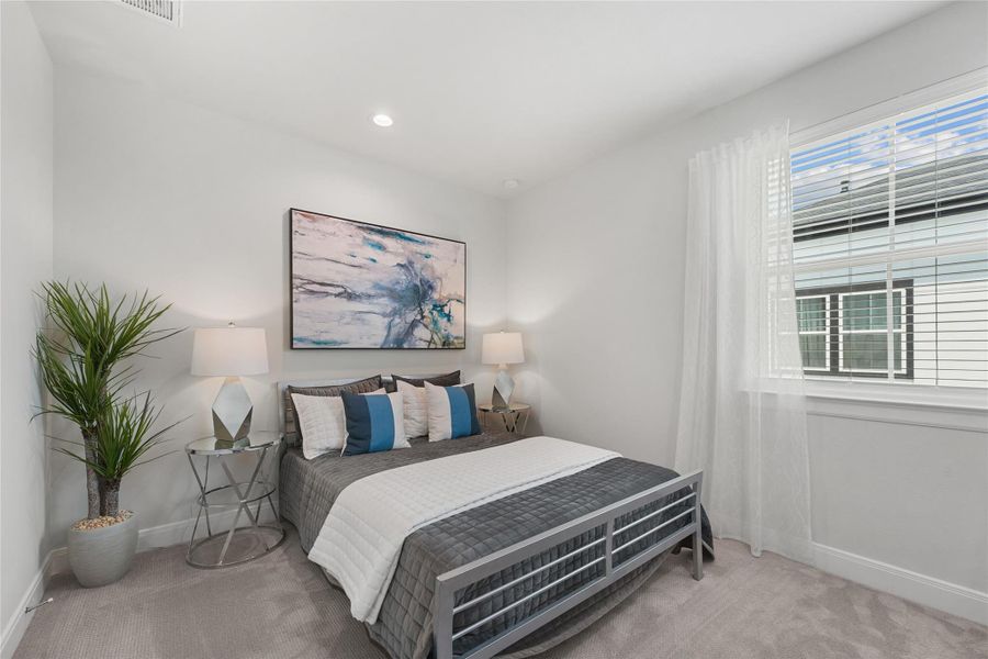 Furnished interior view inside a new home in The Corner At Buffalo Pointe, Houston (Image 10).