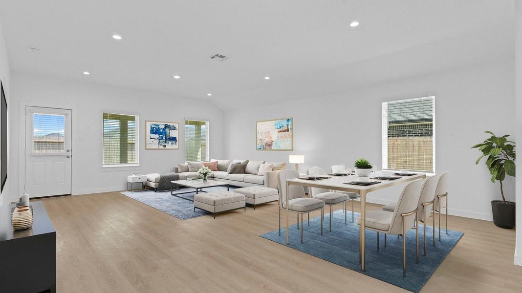 Furnished interior view inside a new home in Caldwell Crossing, Iowa Colony (Image 8).
