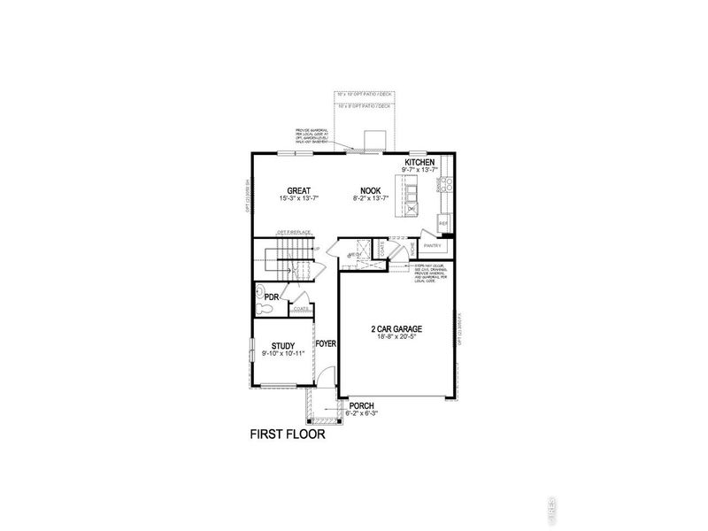 2D floor plan layout of this home in Vantage, Berthoud, CO (Image 3). 2D floor plan layout of this home in Vantage, Berthoud, CO (Image 3).