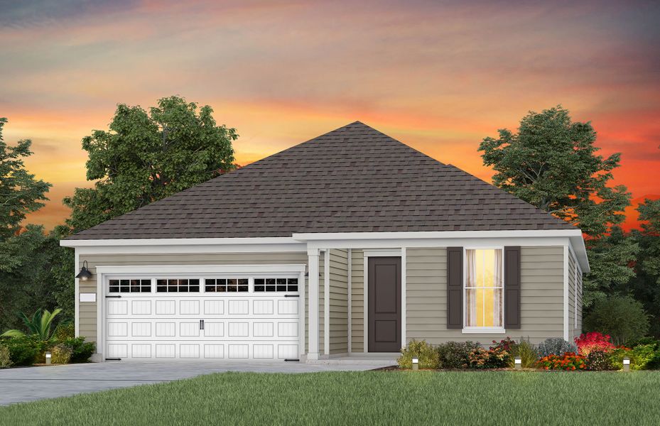 Representative exterior photo of a completed home built from the Prestige by Del Webb in Del Webb at Chatham Park, Pittsboro, NC (Image 20).
