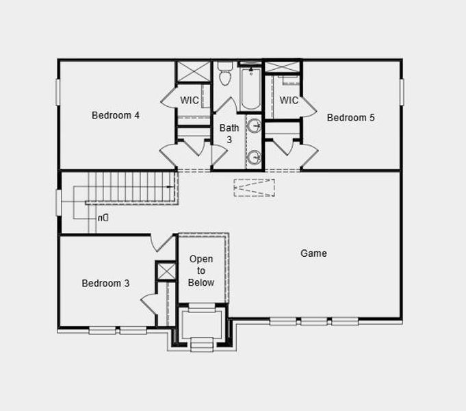 Second Floor Plan - Additional Highlights Include: GE refrigerator, GE top load washer and dryer, and whole house blinds