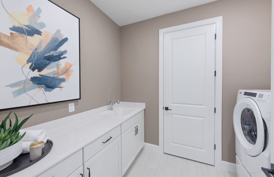 Laundry room with additional storage