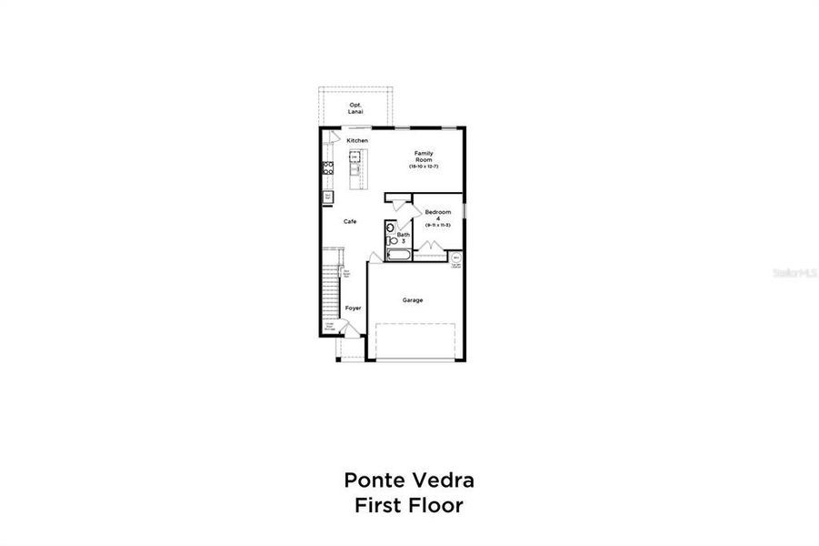 2D floor plan layout of this home in Grasslands West, Lakeland, FL (Image 3).