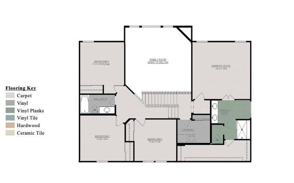 2D floor plan layout of this home in Twin Lakes, Hoschton, GA (Image 4).