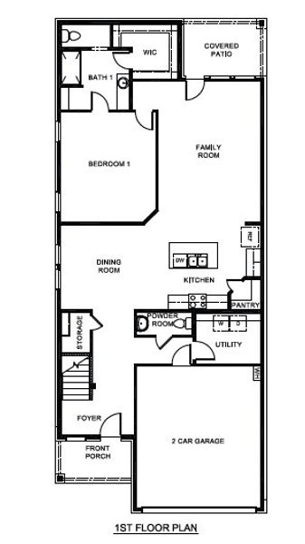 2D floor plan layout for the Ryleigh by D.R. Horton in The Reserve at Spiritas Ranch, Little Elm, TX (Image 3).