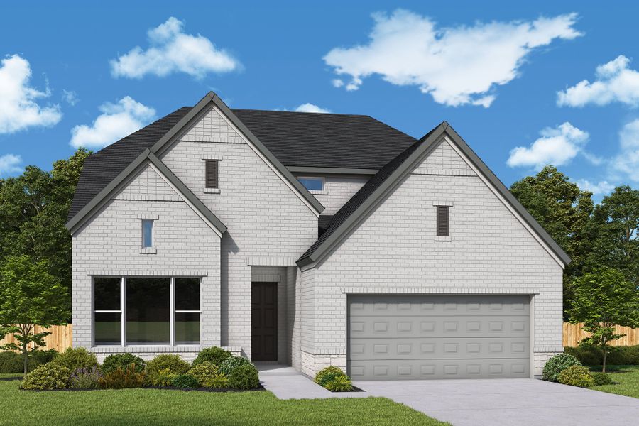 Representative exterior photo of a completed home built from the The Lavender by David Weekley Homes in Crighton Cove - Signature Series, Conroe, TX (Image 12).