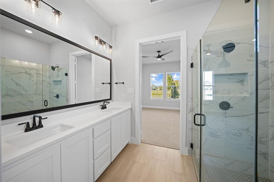 Furnished interior view inside a new home in Fields - 40' Lots, Frisco (Image 9). Furnished interior view inside a new home in Fields - 40' Lots, Frisco (Image 9).