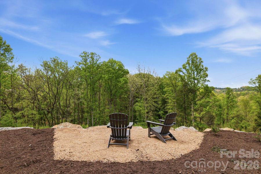 Private backyard lounging area