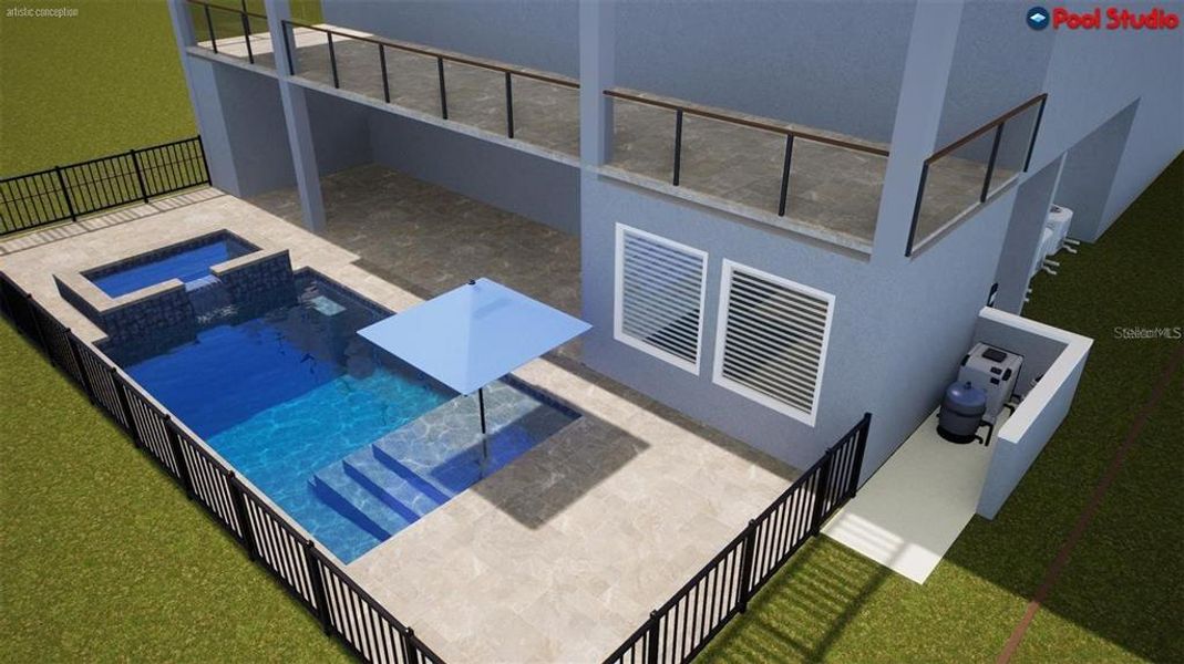 Exterior details and patio area of a home in , Palm Coast (Image 4). Exterior details and patio area of a home in , Palm Coast (Image 4).
