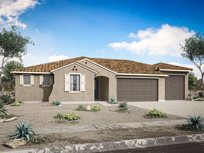 Representative exterior photo of a completed home built from the Lilac by Mattamy Homes in White Tank Vistas, Waddell, AZ (Image 3).