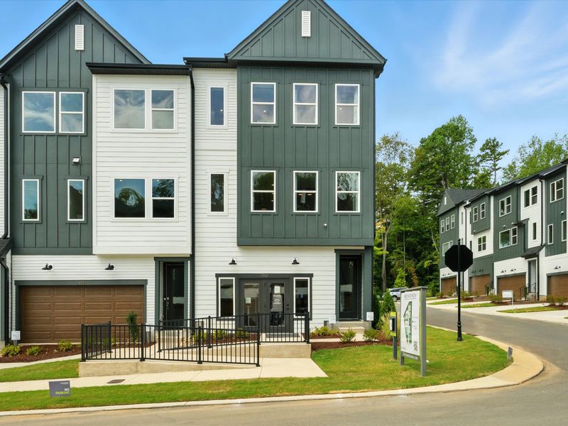Front exterior of a new home in Archer Row, Charlotte, NC, highlighting curb appeal (Image 24). Front exterior of a new home in Archer Row, Charlotte, NC, highlighting curb appeal (Image 24).