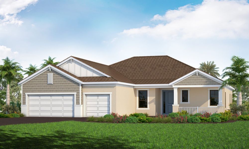 Representative exterior photo of a completed home built from the Sanibel 2 by Neal Communities in Windward, Sarasota, FL (Image 2).