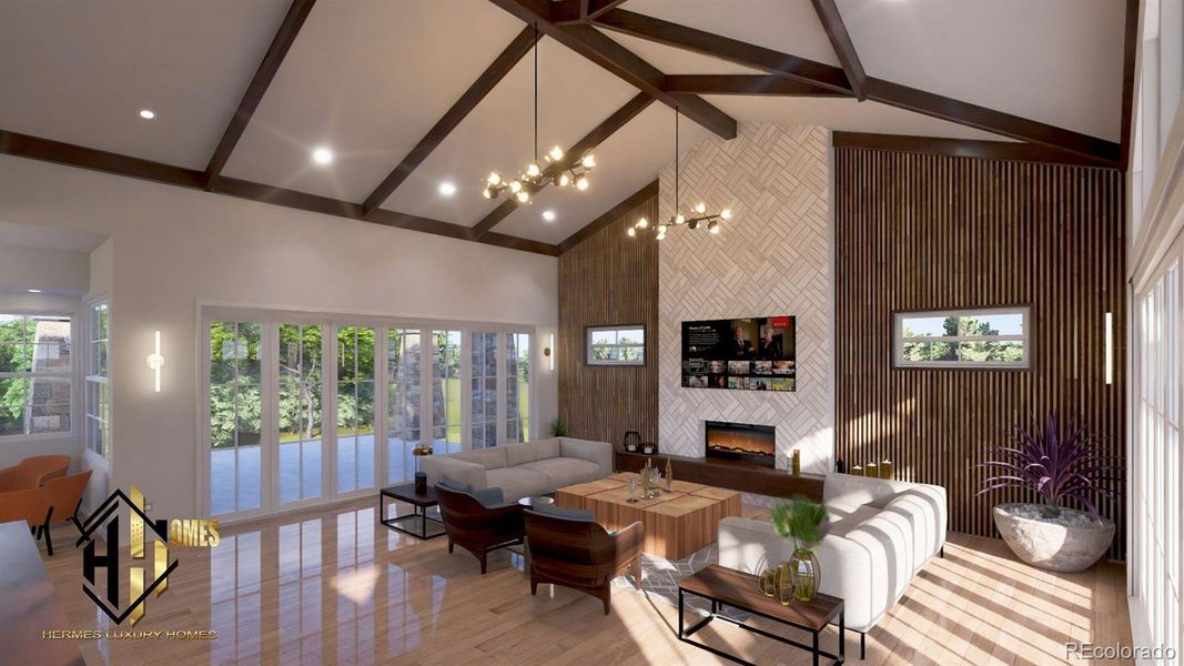 Amazing living room with with custom lighting Amazing living room with with custom lighting