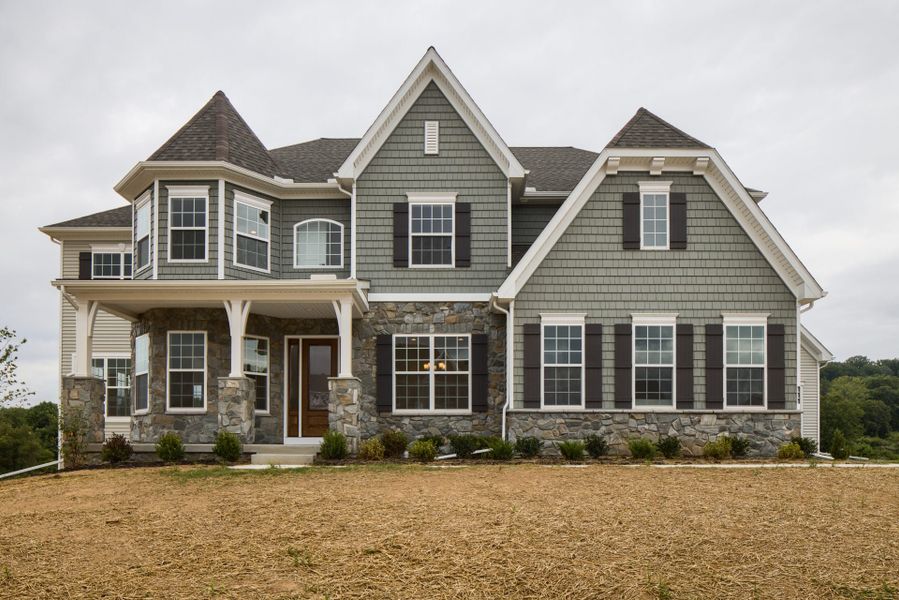 Representative exterior photo of a completed home built from the Devonshire by Keystone Custom Homes in McLean South Shore, Belmont, NC (Image 16).