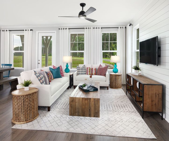 Representative furnished interior of a home built from the Byrnes 2 Story by Pulte Homes in Long Savanna, Charleston (Image 7). Representative furnished interior of a home built from the Byrnes 2 Story by Pulte Homes in Long Savanna, Charleston (Image 7).