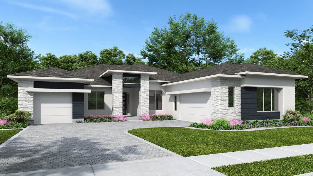 Representative exterior photo of a completed home built from the 3220F by Perry Homes in Star Farms At Lakewood Ranch 90', Lakewood Ranch, FL (Image 6).