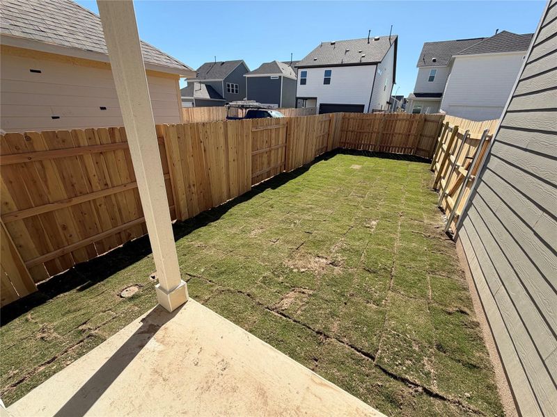 Exterior details and patio area of a home in Lariat, Liberty Hill (Image 21). Exterior details and patio area of a home in Lariat, Liberty Hill (Image 21).