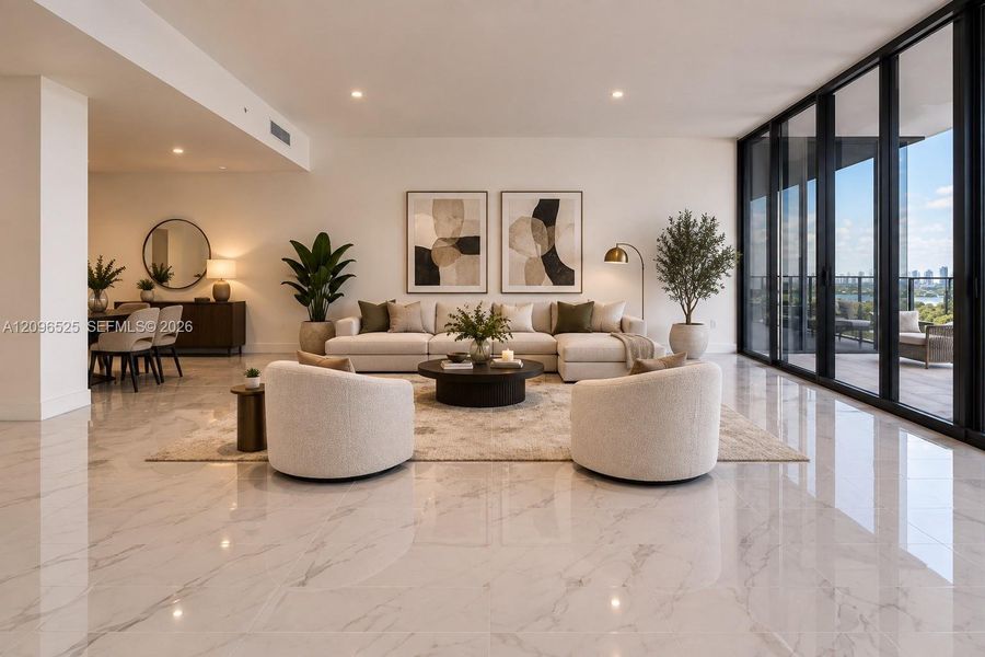 Furnished interior view inside a new home in Aria Reserve, Miami (Image 4).