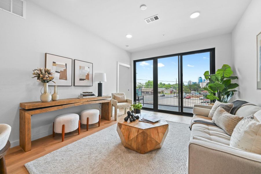 Furnished interior view inside a new home in One Oak, Austin (Image 4).